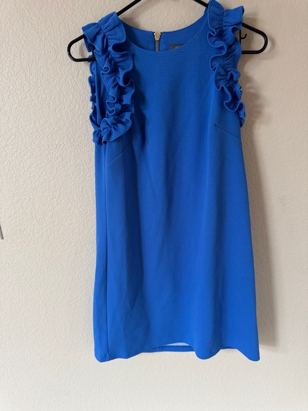 Vince Cobalt Blue Ruffle Sleeve Shift Tunic